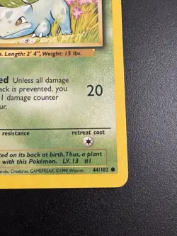 Bulbasaur 044/102 Base Set Regular NM Pokemon Card - Image 3