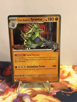 Pokemon TCG Team Rockets Tyranitar Card 096/182 Destined Rivals Stamped - Image 3