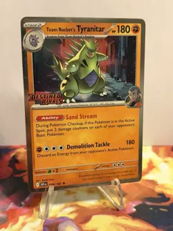 Pokemon TCG Team Rockets Tyranitar Card 096/182 Destined Rivals Stamped - Image 4