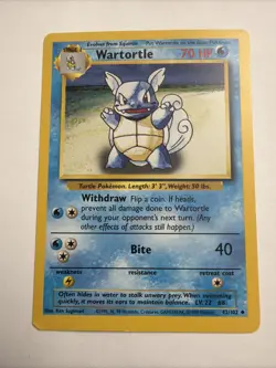 Pokemon TCG Wartortle Base Set Regular Card 42/102 - Image 1