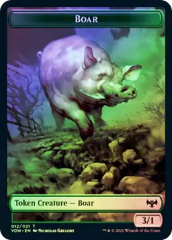 MTG FOIL {Boar Token} // {Copy Token} - Innistrad: Crimson Vow #T12T19 - Image 1