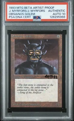 MTG Magic PSA 10 Auto AP Artist Proof Beta Obsianus Golem Painted Jesper Myrfors - Image 2