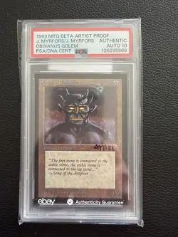 MTG Magic PSA 10 Auto AP Artist Proof Beta Obsianus Golem Painted Jesper Myrfors - Image 4