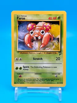 Paras Pokemon Card - Base Set 2 85/130 - Near Mint Vintage 2000 TCG - Image 1
