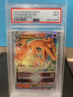 2023 POKEMON SWORD & SHIELD CROWN ZENITH #019 CHARIZARD VSTAR PSA 9 - Image 1