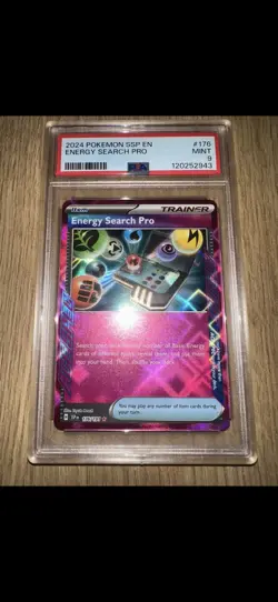 PSA 9 Energy Search Pro 2024 Pokemon Ssp En-Surging Sparks 176/191 - Image 1
