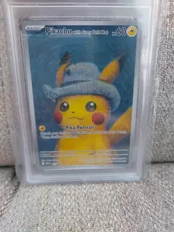 Pokemon Pikachu TCG Van Gogh Museum Promo Grey Felt Hat SVP085 PSA 10 - Image 5