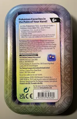 Empty Paldean Fates Mini Tin (Smoliv) - Collection - Storage Tin - Pokemon TCG - Image 2