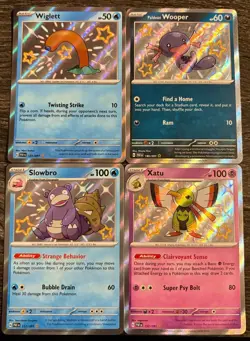 4x Pokemon Paldean Fates Shiny Lot – Slowbro, Paldean Wooper - Image 1