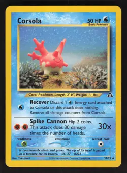 Corsola 37/75 Pokemon TCG Neo Discovery LP - Image 1