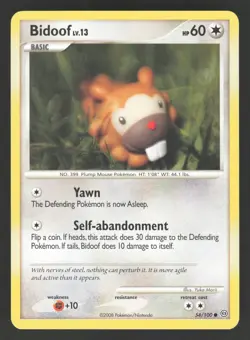 Bidoof 54/100 Pokemon TCG Stormfront LP - Image 1