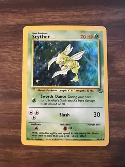 Pokemon TCG Scyther Jungle 10/64 Holo Unlimited Holo Rare NM - Image 1
