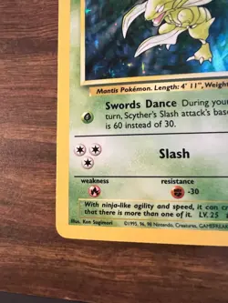 Pokemon TCG Scyther Jungle 10/64 Holo Unlimited Holo Rare NM - Image 5