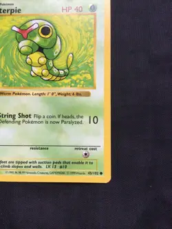 Pokemon Cards: Base Set 1st Edition Common: Caterpie 45/102 - Image 4