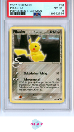 PIKACHU POP SERIES 5-GERMAN POKEMON POP SERIES 5 2007 13 PSA 8 - Image 1