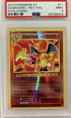 2016 Pokemon Charizard 11/108 Reverse Holo XY Evolutions - PSA 9 MINT 🔥 TCG - Image 1