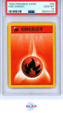 FIRE ENERGY POKEMON 98 1999 BASE SET COMMON ENGLISCH PSA 10 - Image 1