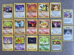 17x Team Rocket Pokemon Cards - VG/GD/LP Condition - Vintage - Common & Uncommon - Image 1