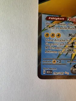 Pokemon Zapdos ex Full Art Karmesin&Purpur 151 192/165 MEW Near Mint Deutsch - Image 4