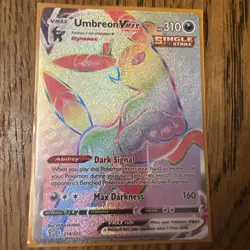 Pokemon TCG: Umbreon VMAX Rainbow Secret Rare Card 214/203 EvolvingSkies SWSH NM - Image 1