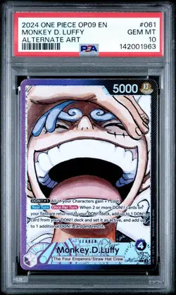 2024 ONE PIECE OP09-EMPERORS IN THE NEW WORLD ALT ART MONKEY D. LUFFY PSA 10 - Image 1