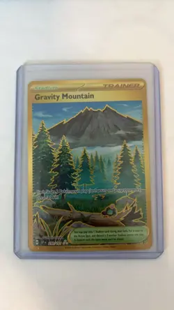 Pokemon TCG Surging Sparks Gravity Mountain 250/191 Gold Hyper Rare Card - Image 1