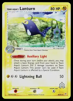 Pokemon Card - Team Aqua's Lanturn Team Magma vs Team Aqua 28/95 Reverse Holo - Image 1