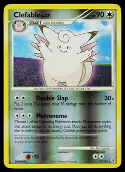 Pokemon Card - Clefable Diamond and Pearl 22/130 Rare Reverse Holo - Image 1