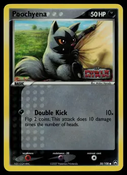 Pokemon Card - Poochyena Power Keepers 58/108 Common Reverse Holo Stamped - Image 1
