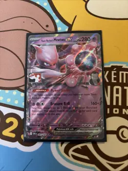 Team Rocket’s Mewtwo ex STAMPED Play! Pokemon Prize Pack Series 8 Promo Card NM - Image 1