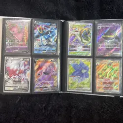 White Vaultx Binder with 93 Pokemon Cards Ultra Rare lot NM English Japanese - Image 1