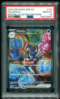 PSA 10 Palafin ex SIR Prismatic Evolutions 2025 Pokemon Card #151 - Image 1