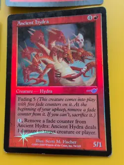 Ancient Hydra x4 . Playset Hydra MTG 4 Card. OLD VINTAGE FOIL. NEMESIS. - Image 3