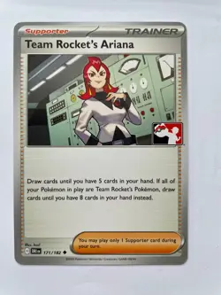 Team Rocket's Ariana Pokemon Prize Pack Series 8 Promo Pokemon Card NM/LP - Image 1