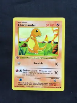 Pokemon Cards: Base Set 1st Edition Common: Charmander 46/102 - Image 1