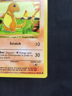 Pokemon Cards: Base Set 1st Edition Common: Charmander 46/102 - Image 4