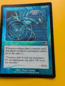 Aether Barrier. Enchantment MTG Card. OLD VINTAGE FOIL. NEMESIS. - Image 2