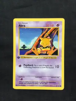 Pokemon Cards: Base Set 1st Edition Common: Abra 43/102 - Image 1