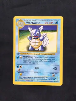 Pokemon Cards: Base Set 1st Edition Uncommon: Wartortle 42/102 - Image 1