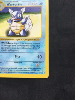 Pokemon Cards: Base Set 1st Edition Uncommon: Wartortle 42/102 - Image 4