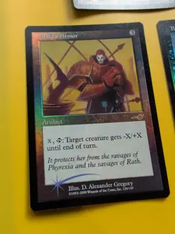 Belbe's Armor 7 Belbe's Percher x2 MTG 3 Card. OLD VINTAGE FOIL. NEMESIS. - Image 3