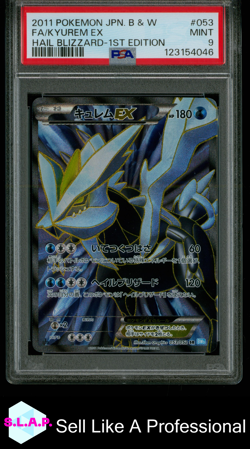 FA/KYUREM EX HAIL BLIZZARD-1ST EDITION POKEMON JP BLCK & WHITE 2011 053 PSA 9 - Image 1