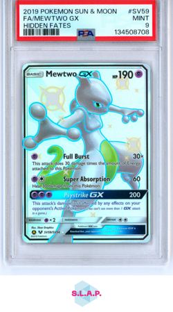 FA/MEWTWO GX POKEMON SUN & MOON HIDDEN FATES 2019 SV59 PSA 9 - Image 1