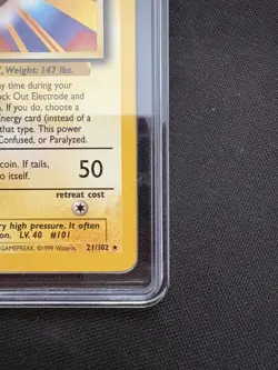 Pokemon Base Set Electrode 21/102 Vintage 1999 Grading 8 - Not PSA Mint - Image 5