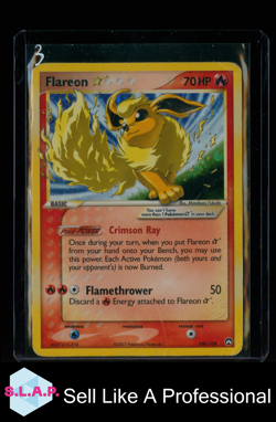 FLAREON POKEMON 100/108 GOLD STAR EX POWER KEEPERS - Image 1