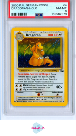 DRAGORAN-HOLO POKEMON GERMAN FOSSIL 2000 4 PSA 8 - Image 1