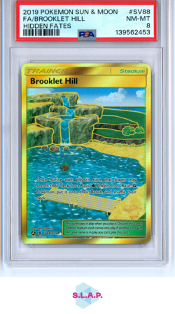 FA/BROOKLET HILL POKEMON SUN & MOON HIDDEN FATES 2019 SV88 PSA 8 - Image 1