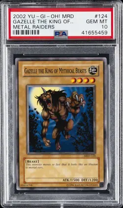 2002 YU-GI-OH! MRD-METAL RAIDERS #124 GAZELLE THE KING OF MYTHICAL BEASTS PSA 10 - Image 1