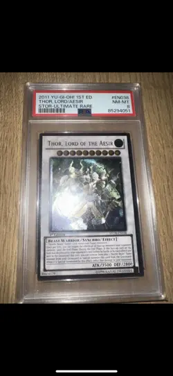 YUGIOH! STOR-EN038 THOR, LORD OF THE AESIR ULTIMATE 1ST ED PSA 8 - Image 1