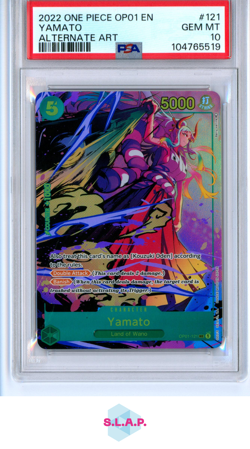 YAMATO ONE PIECE OP01-121 2022 OP01 ROMANCE DAWN HOLO ENGLISH PSA 10 - Image 1